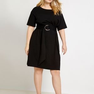 Eloquii Belted Boatneck Tee Dress